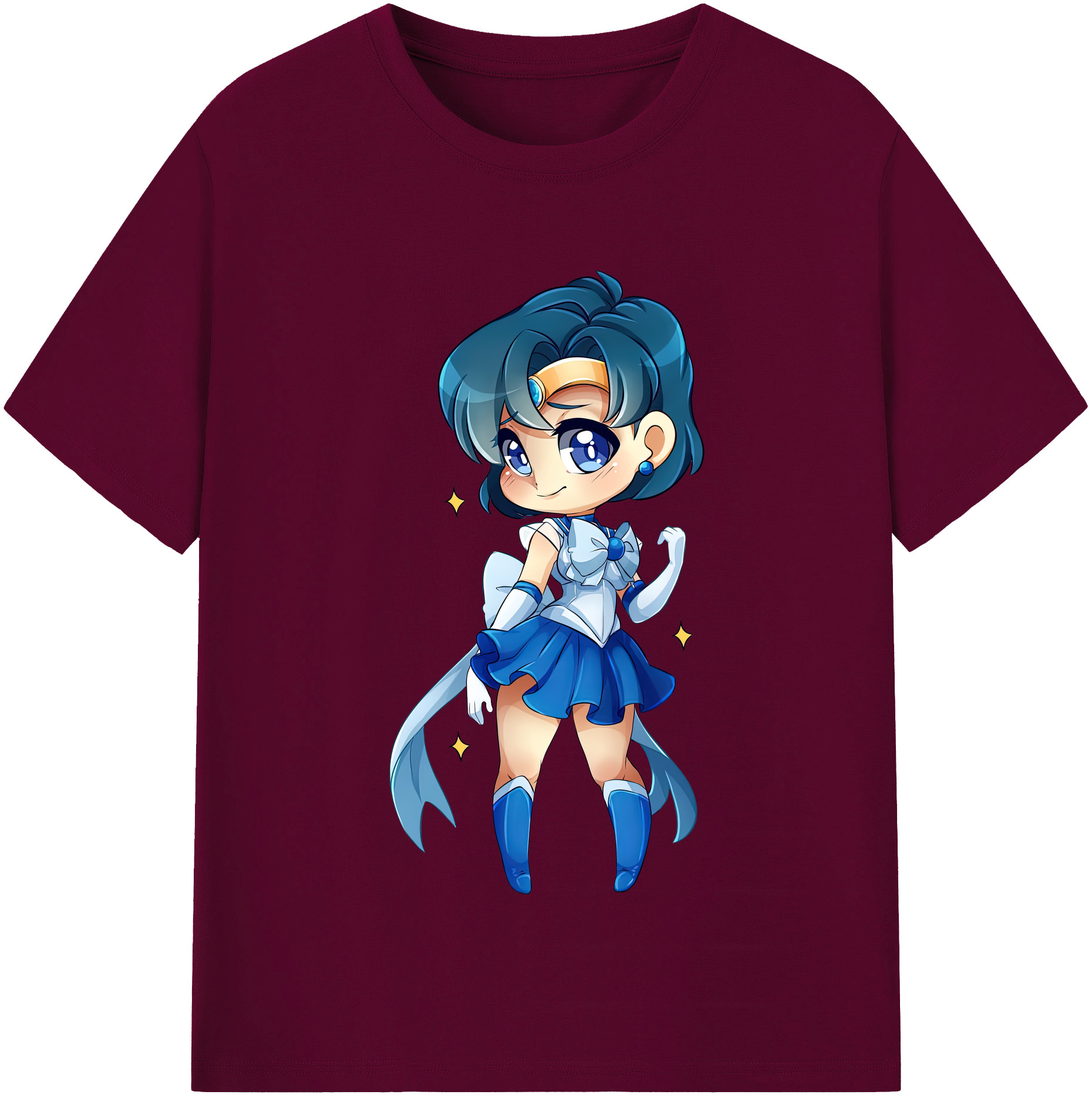 （画像用） 美少女戦士セーラームーン 水野 亜美 みずの あみ Sailor Moon Mizuno Ami レディースカジュアルプリントTシャツ（綿100％）
